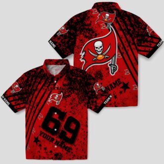 Tampa Bay Buccaneers Personalized Hawaiian Shirt, Red Star Stripes NFL Fan Gear