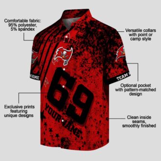 Tampa Bay Buccaneers Personalized Hawaiian Shirt, Red Star Stripes NFL Fan Gear