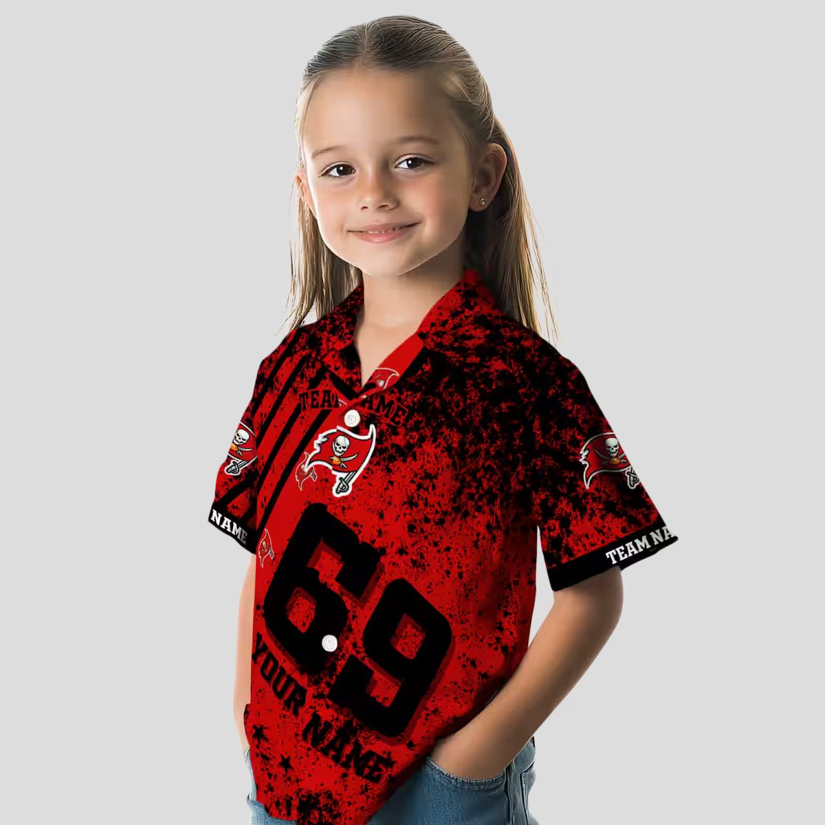 Tampa Bay Buccaneers Personalized Hawaiian Shirt, Red Star Stripes NFL Fan Gear