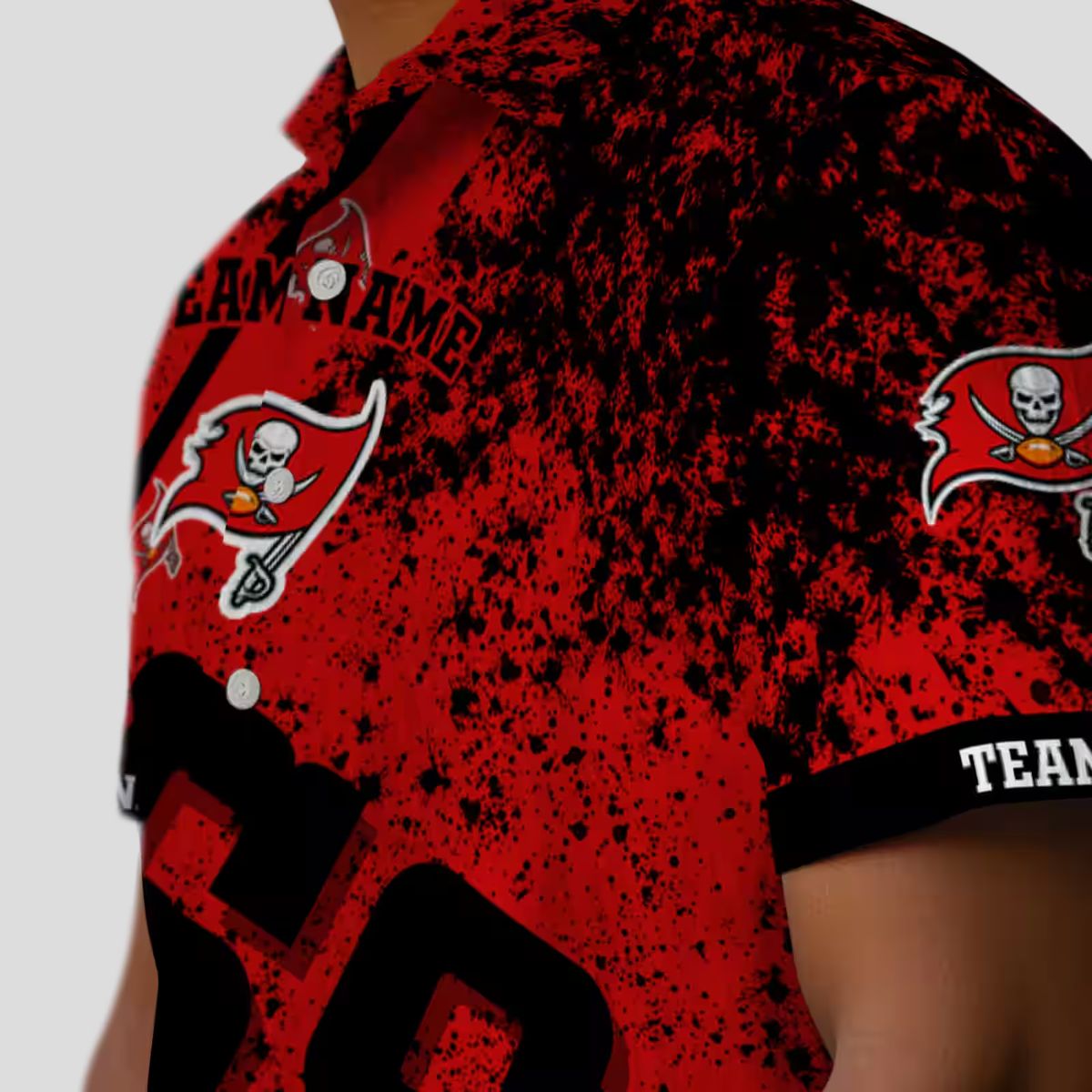 Tampa Bay Buccaneers Personalized Hawaiian Shirt, Red Star Stripes NFL Fan Gear