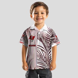 Tampa Bay Buccaneers Red Black White Hawaiian Shirt, Palm Stripes Design NFL Fan Apparel
