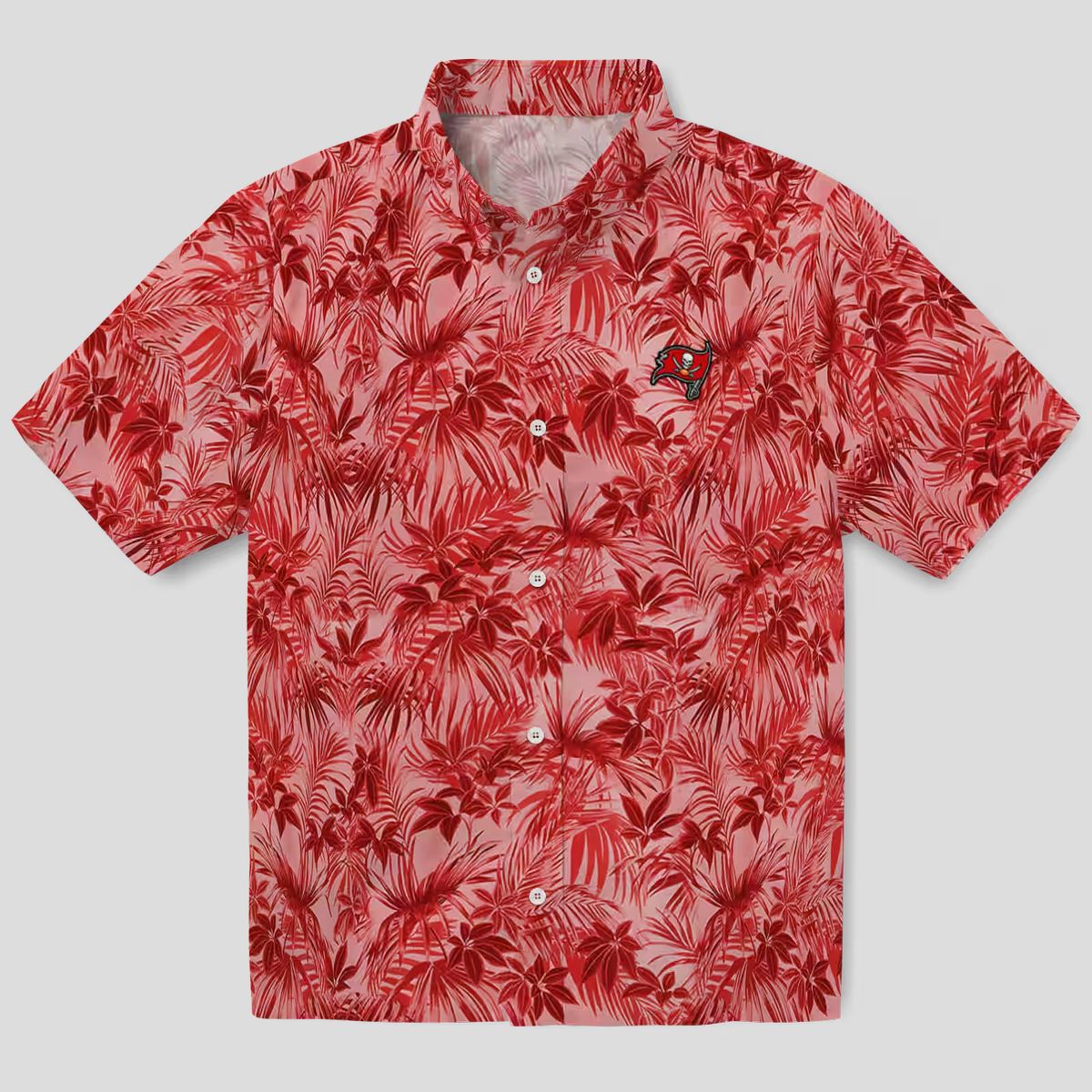 Tampa Bay Buccaneers Red Hawaiian Shirt, Leafy Pattern NFL Game Day Tropical Wear