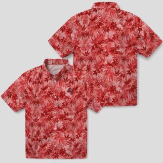 Tampa Bay Buccaneers Red Hawaiian Shirt, Leafy Pattern NFL Game Day Tropical Wear