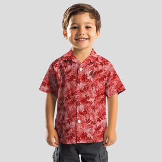 Tampa Bay Buccaneers Red Hawaiian Shirt, Leafy Pattern NFL Game Day Tropical Wear