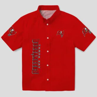 Tampa Bay Buccaneers Stuart Minion Hawaiian Shirt, Red NFL Aloha Button Up Shirt