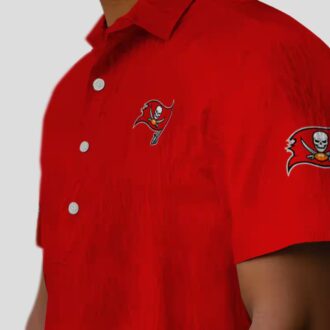 Tampa Bay Buccaneers Stuart Minion Hawaiian Shirt, Red NFL Aloha Button Up Shirt