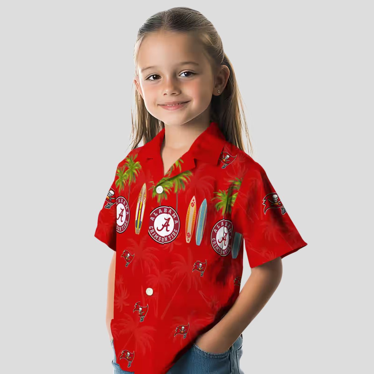 Tampa Bay Buccaneers Surfboard Palm Red Hawaiian Shirt, Perfect for Beach & Summer