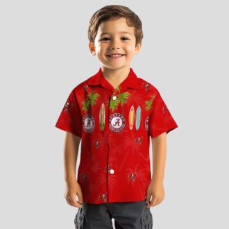 Tampa Bay Buccaneers Surfboard Palm Red Hawaiian Shirt, Perfect for Beach & Summer