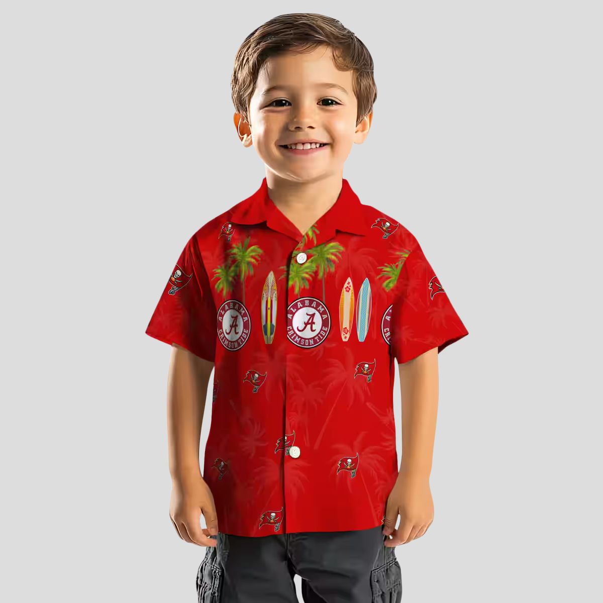 Tampa Bay Buccaneers Surfboard Palm Red Hawaiian Shirt, Perfect for Beach & Summer