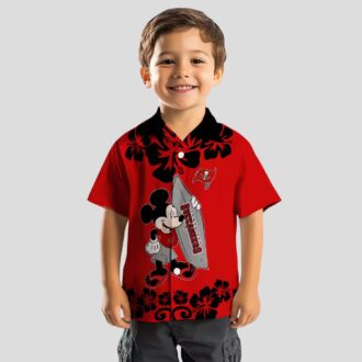 Tampa Bay Buccaneers Surfing Mickey Red Hawaiian Shirt, NFL Team Aloha Shirt for Fans