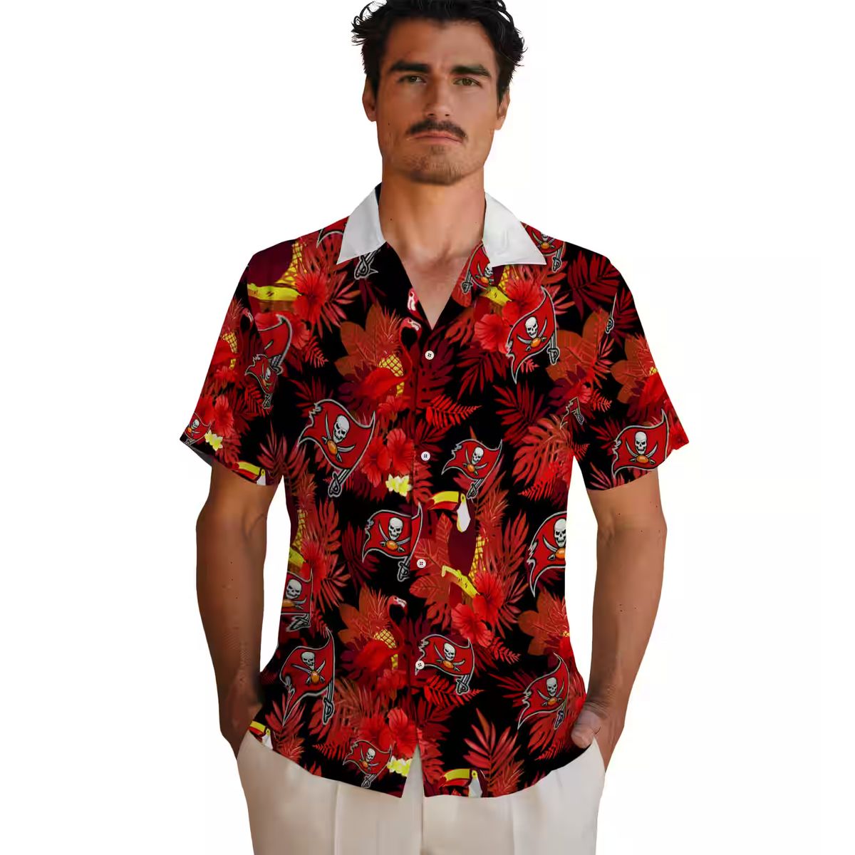 Tampa Bay Buccaneers Tropical Toucan Red Hawaiian Shirt, NFL Fan Summer Apparel