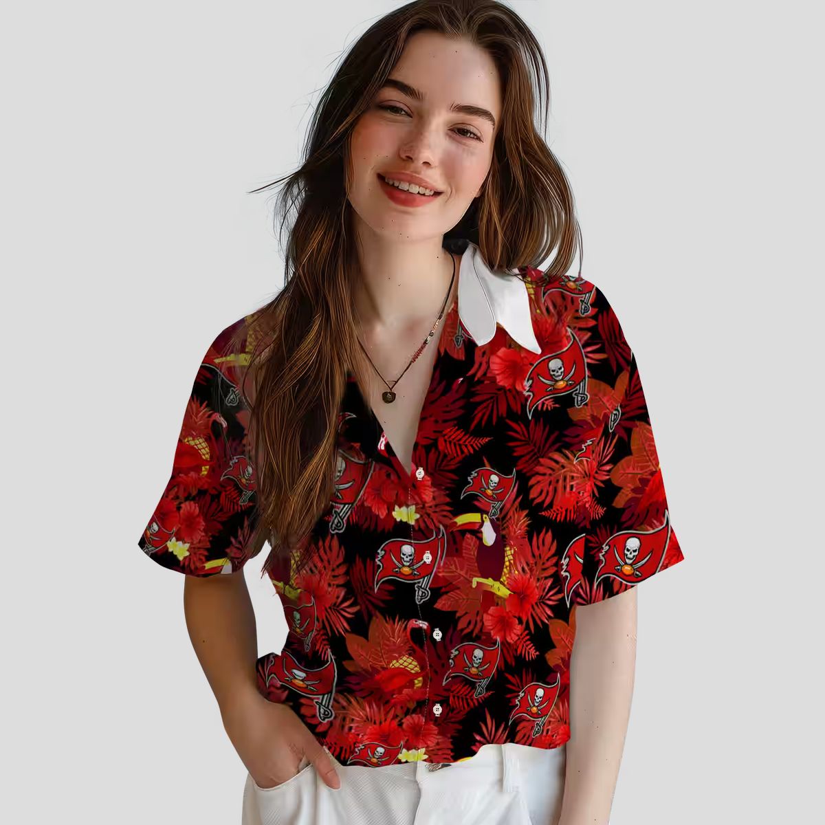 Tampa Bay Buccaneers Tropical Toucan Red Hawaiian Shirt, NFL Fan Summer Apparel