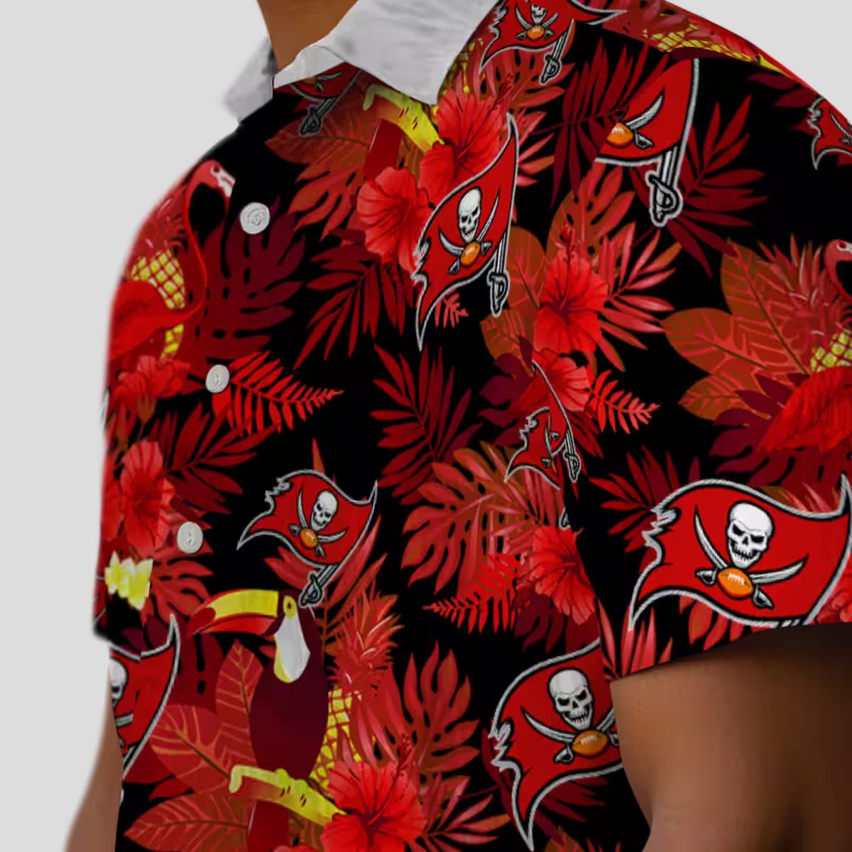 Tampa Bay Buccaneers Tropical Toucan Red Hawaiian Shirt, NFL Fan Summer Apparel