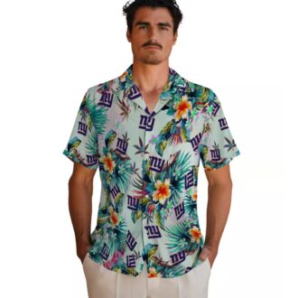 Best New York Giants Hawaiian Shirt, Green Tropical Foliage NFL Summer Wear