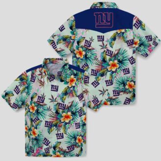 Best New York Giants Hawaiian Shirt, Green Tropical Foliage NFL Summer Wear
