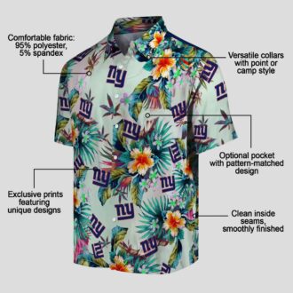 Best New York Giants Hawaiian Shirt, Green Tropical Foliage NFL Summer Wear
