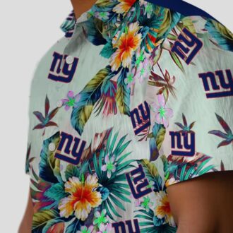 Best New York Giants Hawaiian Shirt, Green Tropical Foliage NFL Summer Wear