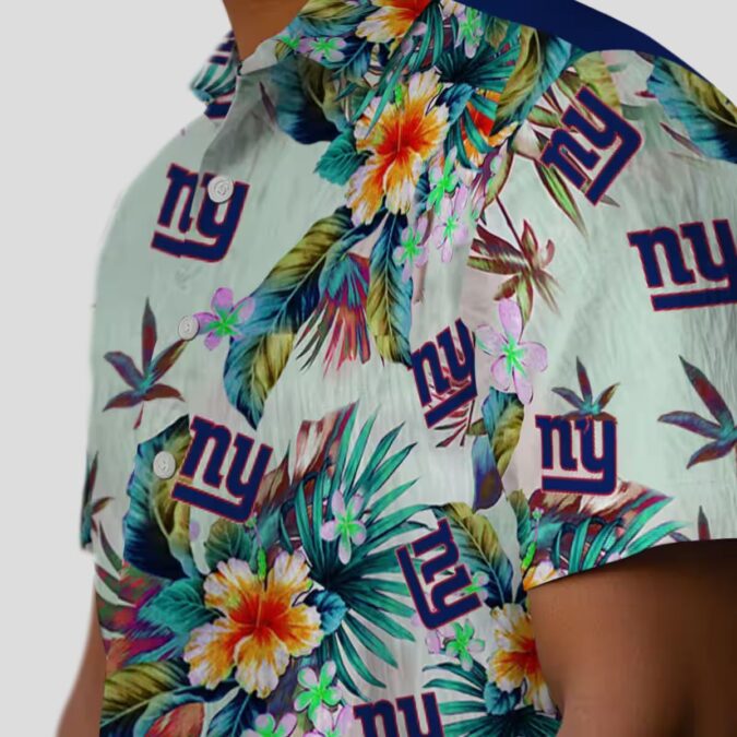 Best New York Giants Hawaiian Shirt, Green Tropical Foliage NFL Summer Wear