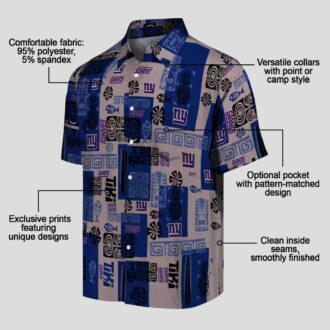 Best New York Giants Tropical Hawaiian Shirt, Blue Tribal Football Fan Outfit