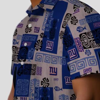Best New York Giants Tropical Hawaiian Shirt, Blue Tribal Football Fan Outfit