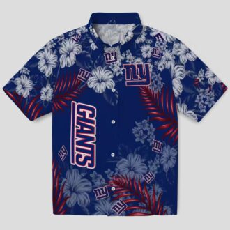 Best Seller New York Giants Hibiscus Print Hawaiian Shirt, Football Tailgate & Beach Outfit