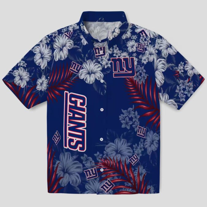 Best Seller New York Giants Hibiscus Print Hawaiian Shirt, Football Tailgate & Beach Outfit
