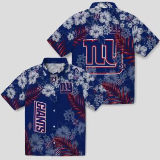 Best Seller New York Giants Hibiscus Print Hawaiian Shirt, Football Tailgate & Beach Outfit