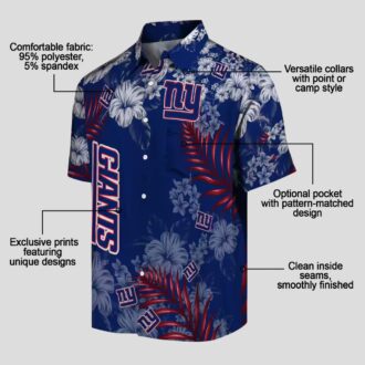 Best Seller New York Giants Hibiscus Print Hawaiian Shirt, Football Tailgate & Beach Outfit
