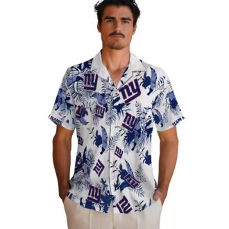 Custom NFL New York Giants Botanical Hawaiian Shirt, Palm Leaf Tropical Vacation Outfit