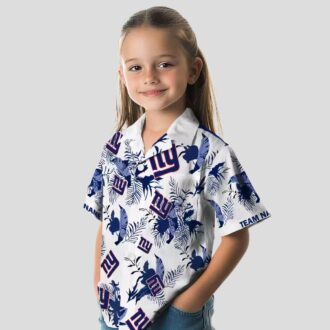 Custom NFL New York Giants Botanical Hawaiian Shirt, Palm Leaf Tropical Vacation Outfit