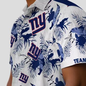 Custom NFL New York Giants Botanical Hawaiian Shirt, Palm Leaf Tropical Vacation Outfit