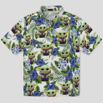FL New York Giants Yoda Green Hawaiian Shirt, Palm Sunset Tropical Beachwear