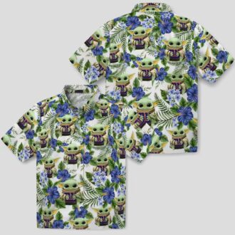 FL New York Giants Yoda Green Hawaiian Shirt, Palm Sunset Tropical Beachwear