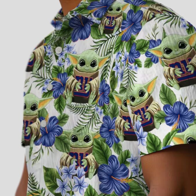 FL New York Giants Yoda Green Hawaiian Shirt, Palm Sunset Tropical Beachwear