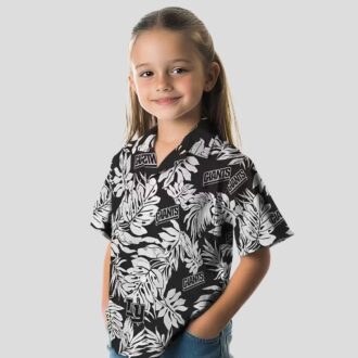 Limited Edition New York Giants Aloha Hawaiian Shirt - Monstera Leaf Black Tropical Print