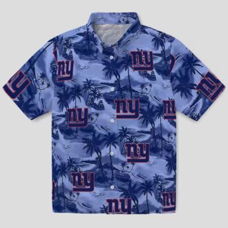 Limited Edition New York Giants Tropical Hawaiian Shirt, Coastal Palms NFL Fan Wear