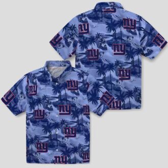 Limited Edition New York Giants Tropical Hawaiian Shirt, Coastal Palms NFL Fan Wear