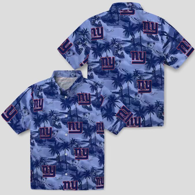 Limited Edition New York Giants Tropical Hawaiian Shirt, Coastal Palms NFL Fan Wear