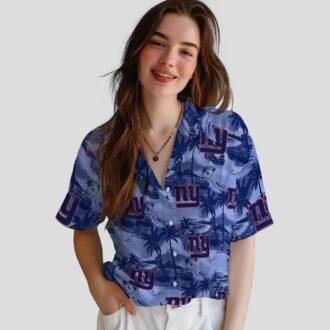 Limited Edition New York Giants Tropical Hawaiian Shirt, Coastal Palms NFL Fan Wear