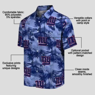 Limited Edition New York Giants Tropical Hawaiian Shirt, Coastal Palms NFL Fan Wear