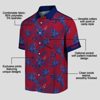 Men’s New York Giants Hawaiian Shirt, Vintage Botanical Print NFL Gear