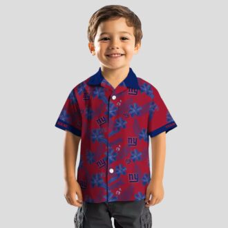 Men’s New York Giants Hawaiian Shirt, Vintage Botanical Print NFL Gear
