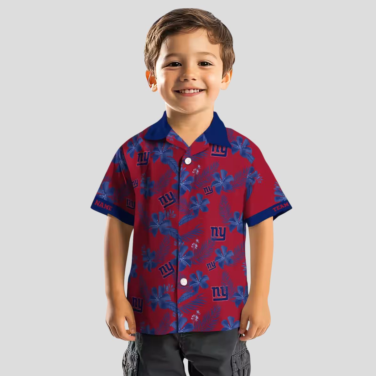 Men’s New York Giants Hawaiian Shirt, Vintage Botanical Print NFL Gear