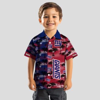 New York Giants Aloha Hawaiian Shirt, Palm Silhouette Tropical NFL Fan Gear