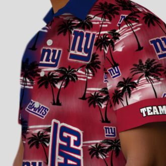 New York Giants Aloha Hawaiian Shirt, Palm Silhouette Tropical NFL Fan Gear