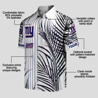 New York Giants Palm Stripe Floral Hawaiian Shirt, Stylish NFL Summer Outfit