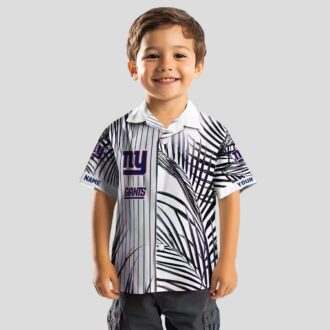 New York Giants Palm Stripe Floral Hawaiian Shirt, Stylish NFL Summer Outfit