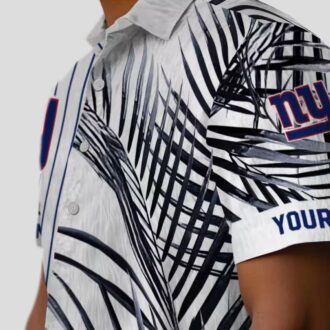 New York Giants Palm Stripe Floral Hawaiian Shirt, Stylish NFL Summer Outfit