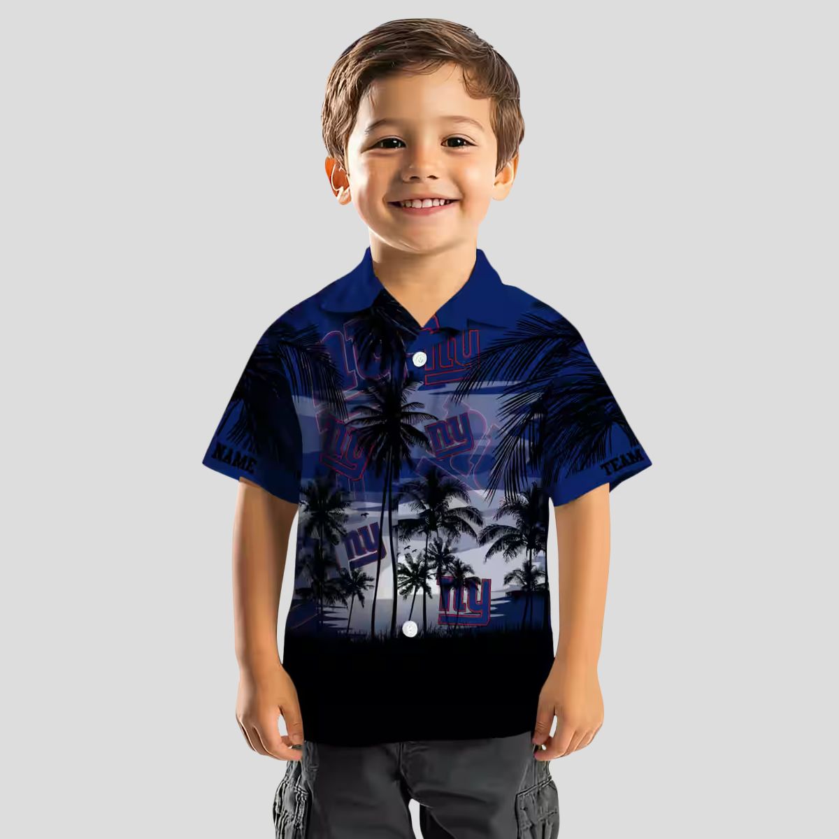 New York Giants Summer Sunset Hawaiian Shirt, Blue Black Tropical NFL Fan Outfit
