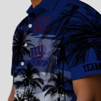 New York Giants Summer Sunset Hawaiian Shirt, Blue Black Tropical NFL Fan Outfit